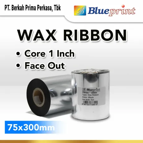Ribbon Wax Ribbon Wax Barcode Label 75x300m BLUEPRINT Thermal Transfer Ribbon 15 ribbon wax 75x300 1 1