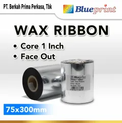 Ribbon Wax Barcode Label 75x300m BLUEPRINT Thermal Transfer Ribbon