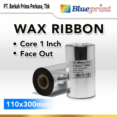 Ribbon Wax Ribbon Wax Barcode Label 110x300m BLUEPRINT Thermal Transfer Ribbon 16 ribbon wax 110x300 1 1