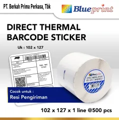 Direct Thermal Sticker Label Stiker BLUEPRINT 102x127x1 Line Isi 500