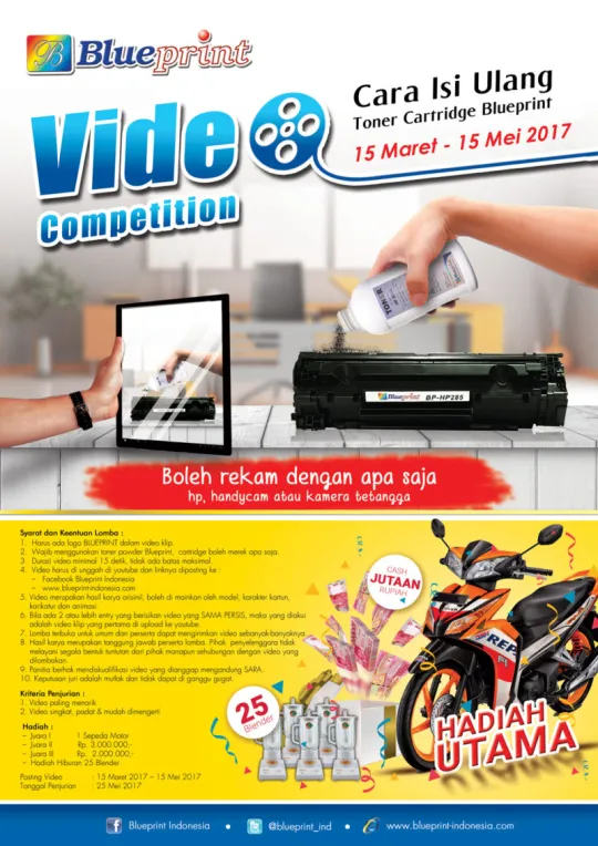 Lomba Video Cara Isi Ulang Toner Cartridge Blueprint