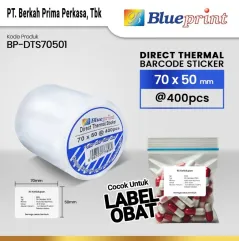 Blueprint Direct Thermal Sticker Barcode 70x50 mm  400 pcs  Cocok untuk Label Obat