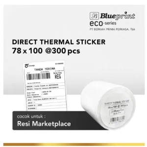 Sticker Label Direct Thermal Direct Thermal Sticker Label Online Shop BLUEPRINT ECO 78x100 mm isi 300Pcs 1 78x100_eco