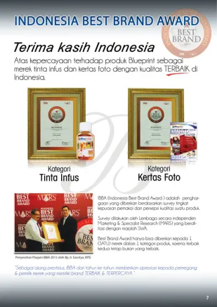 Knowledge Tinta Indonesia Best Brand Award
