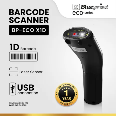 Scanner Barcode Scanner Laser 1D USB Blueprint BPECO X1D  Scan Barcode Kasir Toko Minimarket Gudang Ekspedisi barcode scanner x1d