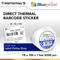 Direct Thermal Sticker Label Online Shop BLUEPRINT 78x100mm isi 300Pcs