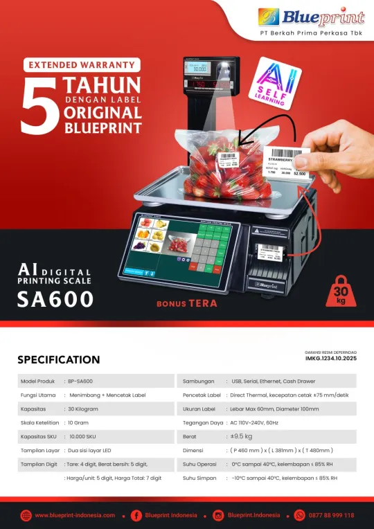 Timbangan AI BLUEPRINT BP-SA600