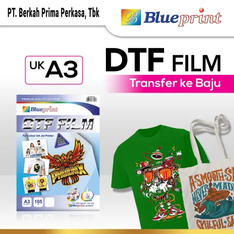 DTF Consumable Kertas Transfer Film DTF BLUEPRINT  Digital Transfer Film PET  A3 dtf a3 1 lembar