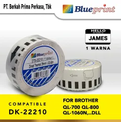 Label Barcode 22210 BLUEPRINT 29x3048m Continuous stiker Roll Brother