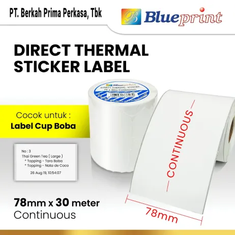 Sticker Label Direct Thermal  dts label 78x30 meter continuous