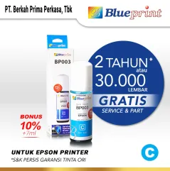 Tinta Epson 003 BLUEPRINT TKDN For Printer Epson 72ml Cyan  Biru