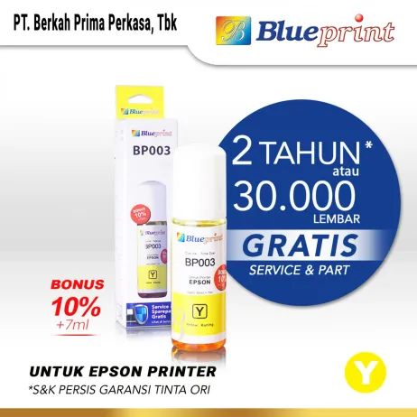 Tinta Epson Tinta Epson 003 BLUEPRINT For Printer Epson 72ml Yellow  Kuning epson 003 yellow