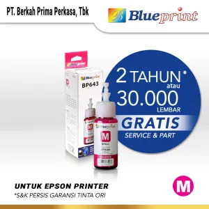 Tinta Epson Tinta Epson BLUEPRINT Refill 643 For Printer Epson 70ml - Merah<br> 1 epson_643_magenta