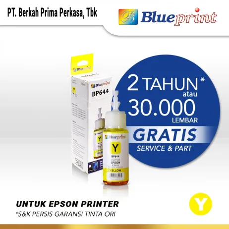 Tinta Epson Tinta Epson BLUEPRINT Refill BP644 Printer Epson 70ml  Kuning epson 644 yellow