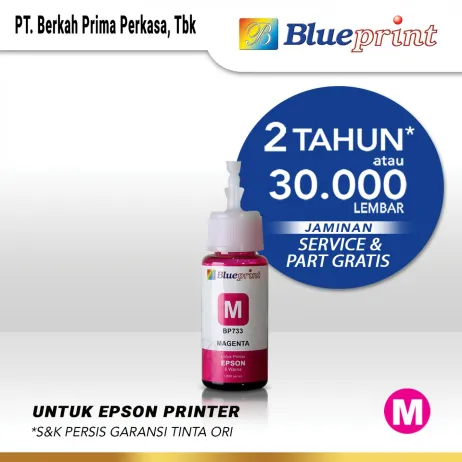 Tinta Epson Tinta Epson BLUEPRINT Refill BP733 For Printer Epson 70ml M  Merah epson 733 magenta