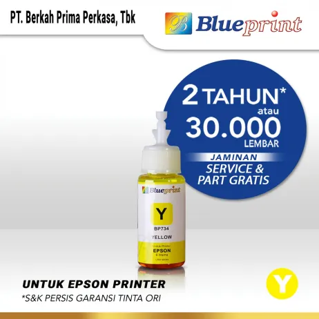 Tinta Epson Tinta Epson BLUEPRINT Refill BP734 For Printer Epson 70ml Y  Kuning epson 734 yellow