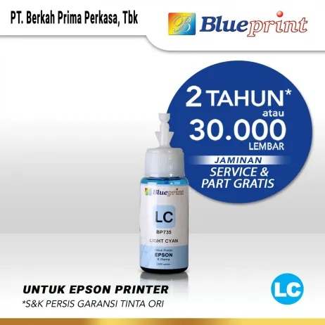 Tinta Epson Tinta Epson BLUEPRINT Refill BP735 For Printer Epson 70ml LC  Biru Muda epson 735 light cyan