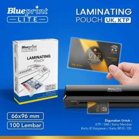 Kertas Laminating Plastik Laminating Film BLUEPRINT Lite ID KTP  isi 100 ktp lite