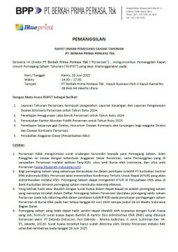 Hubungan Investor PANGGILAN RAPAT UMUM PEMEGANG SAHAM panggilan rups 26 6 25