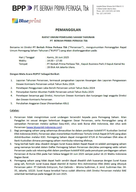PANGGILAN RAPAT UMUM PEMEGANG SAHAM