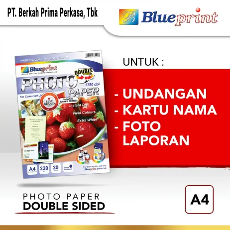 Kertas Foto Kertas Foto  Double Sided Photo Paper BLUEPRINT A4 220 gsm photo papaer double sided a4 220gsm