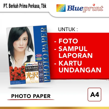 Kertas Foto Kertas Foto  Kertas Glossy  Glossy Photo Paper BLUEPRINT A4 260 gsm photo paper a4 260gsm