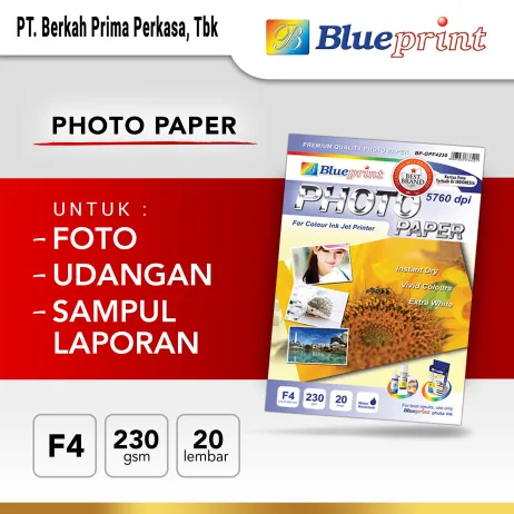 Kertas Foto Kertas Foto  Kertas Glossy  Glossy Paper BLUEPRINT F4 230 gsm photo paper f4 230 gsm