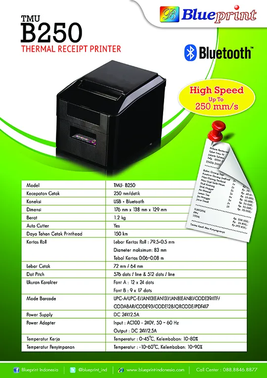 BLUEPRINT Bluetooth Printer TMU-B250