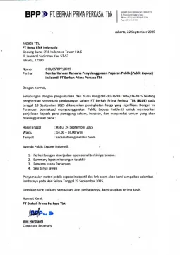 Hubungan Investor RENCANA PENYELENGGARAAN PAPARAN PUBLIK INSIDENTIL rencana penyelenggaraan publik expose