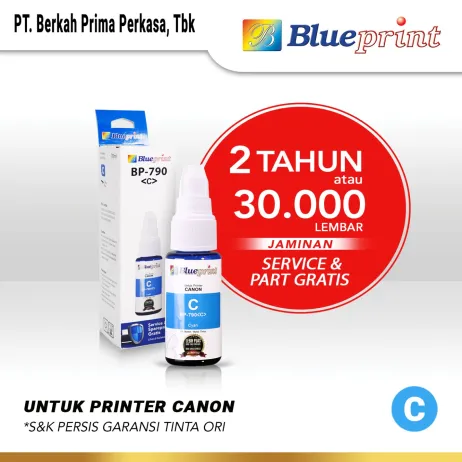 Tinta Canon Tinta Canon BLUEPRINT Refill For Printer Canon 70ml Cyan  Biru tinta canon bp 790  c