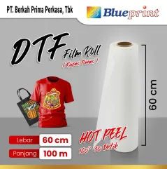 Kertas DTF Film Roll 60 x 100 BLUEPRINT Transfer PET FILM DTF Hot Peel