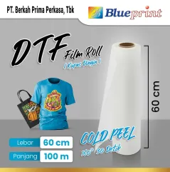 Kertas DTF Film Roll 60 x 100 BLUEPRINT Transfer PET FILM DTF 60x100 M