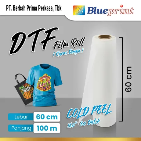 DTF Consumable Kertas DTF Film Roll 60 x 100 BLUEPRINT Transfer PET FILM DTF 60x100 M tokopedia  dtf film cold peel