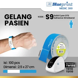 Rumah Sakit Gelang Pasien Rumah Sakit BLUEPRINT 25x270 mm Medic 300 - Cyan 1 tokopedia__gelang_pasien__s9