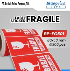 Sticker Label Fragile Jangan dibanting 80x50 BLUEPRINT FG501 isi 300