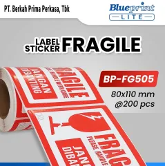 Label Stiker Fragile Jangan dibanting 80x110 BLUEPRINT FG505 isi 200