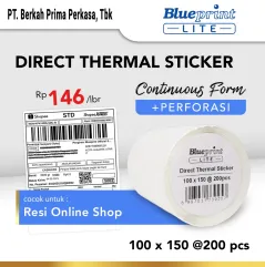 Direct Thermal Sticker Label Resi BLUEPRINT Lite 100x150 mm 200Pcs