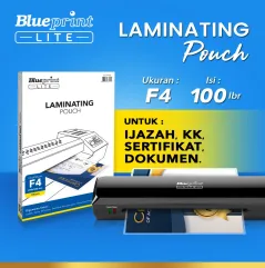 Plastik Laminating Pouch Film Panas BLUEPRINT Lite F4  Isi 100 pcs