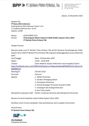 Hubungan Investor MATERI PAPARAN PUBLIK TAHUN 2025