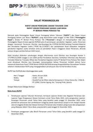 Hubungan Investor RALAT PEMANGGILAN RAPAT UMUM PEMEGANG SAHAM