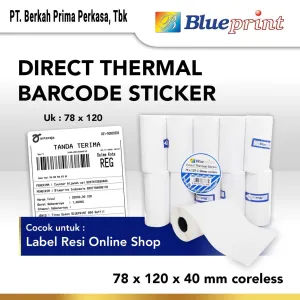 Sticker Label Portable<br> Direct Thermal Sticker Portable Label Resi BLUEPRINT 78x120 mm - @40mm 1 ~item/2021/10/23/bp_dts100x120mm