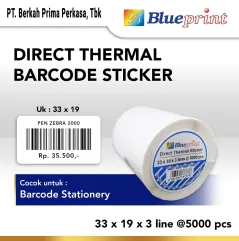 Direct Thermal Sticker Label Barcode BLUEPRINT 33x19 mm 3 Line 5000pcs
