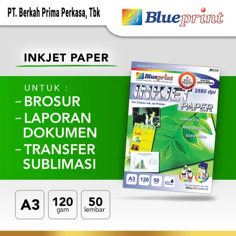 Kertas Inkjet Kertas Foto  Inkjet Photo Paper BLUEPRINT A3 120 gsm  ~item/2021/10/23/inkjet paper a3