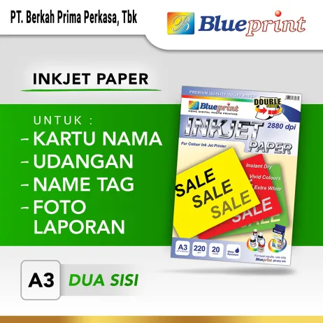 Kertas Inkjet Kertas Inkjet  Inkjet Double Sided Paper BLUEPRINT A3 220 gsm ~item/2021/10/23/inkjet paper double sided a3