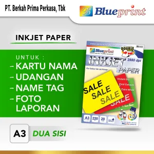 Kertas Inkjet Kertas Inkjet / Inkjet Double Sided Paper BLUEPRINT A3 220 gsm<br> 1 ~item/2021/10/23/inkjet_paper_double_sided_a3