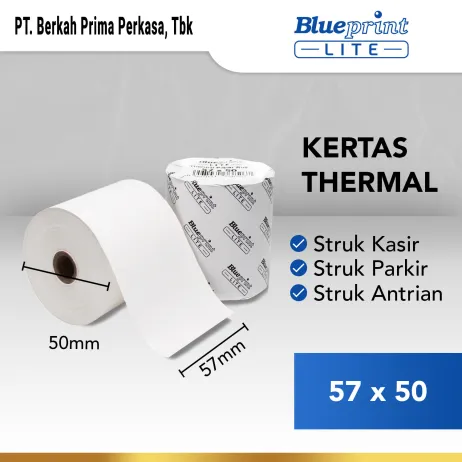 Kertas Thermal Kertas Thermal Kasir Struk PPOB BLUEPRINT Lite 57x50 mm  1 Roll ~item/2021/10/23/kertas thermal lite 57 x 50