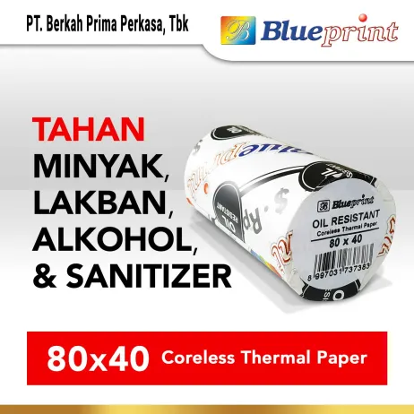 Kertas Thermal Thermal Oil Resistant BLUEPRINT Kertas Struk TAHAN LAKBAN 80x40 mm ~item/2021/10/23/tokopedia  kertas thermal 80x40 oil resistant