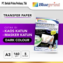 Kertas Transfer  Transfer Paper Dark BLUEPRINT A3  Tshirt katun