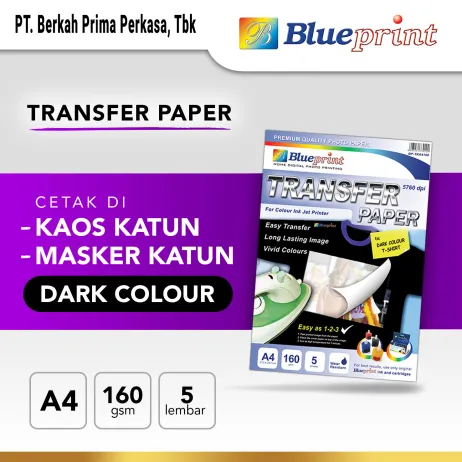 Kertas Transfer  Kertas Transfer  Transfer Paper Dark BLUEPRINT A4  Tshirt Katun ~item/2021/10/23/transfer paper dark a4