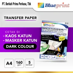 Kertas Transfer  Transfer Paper Dark BLUEPRINT A4  Tshirt Katun